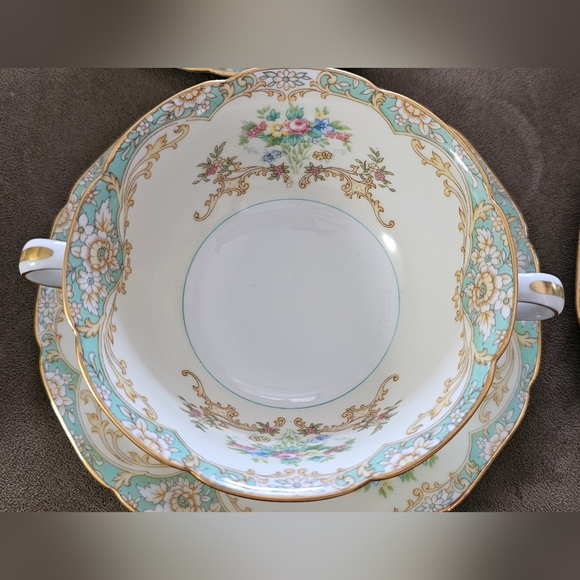 Footed Cream Soup Bowl & Saucer Sets Selling 1set at a time. - Picture 5 of 10